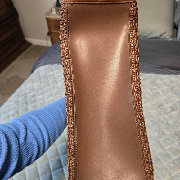 Vintage Fossil Brown woven leather bag - Picture 5 of 5